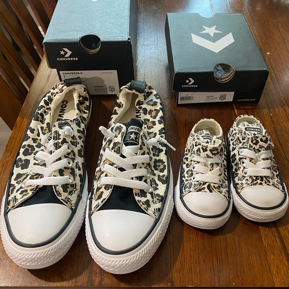 Converse Chuck Taylor All Star Shoreline Leopard Print Leopard Mommy and toddler
